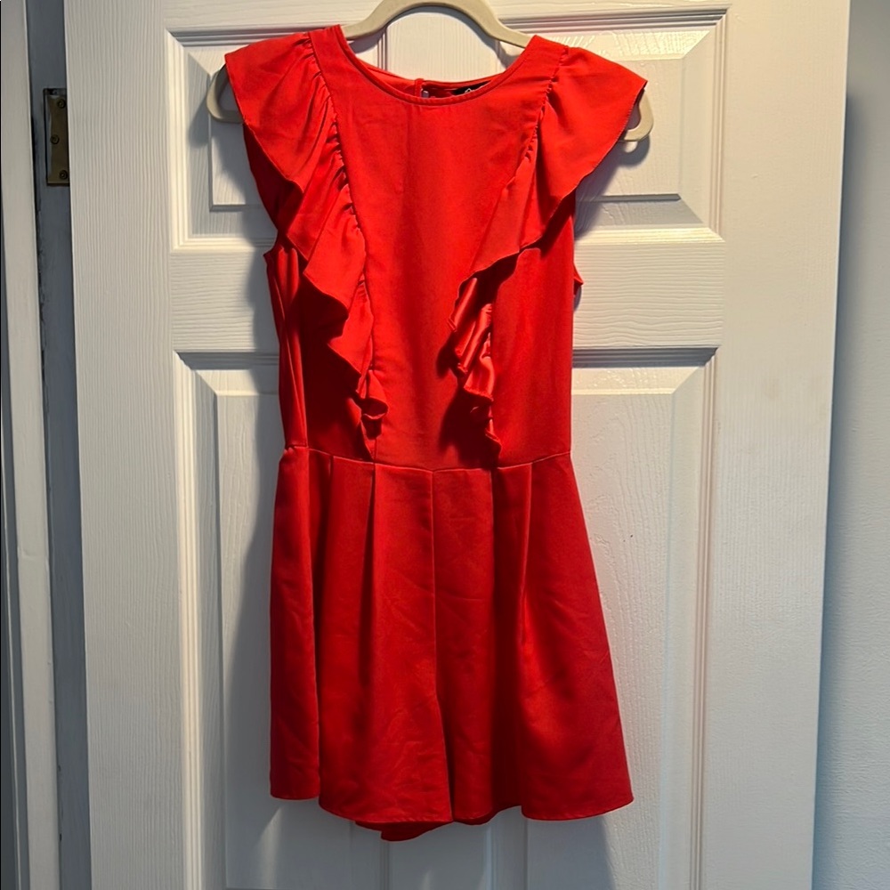Red Ruffled Romper